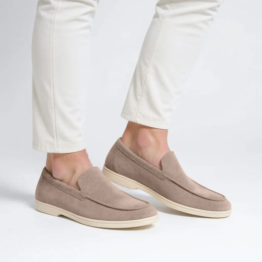 MONACO Old Money Suede Loafers Mocha