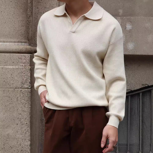 BUSAN Vintage-Inspired V-Neck Polo